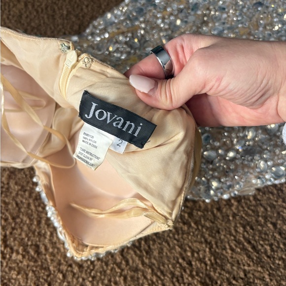 Jovani Sparkling Strapless Gown with Slit - Picture 5 of 16